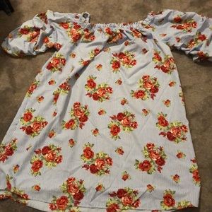 Off the shoulder dress with puff sleeves